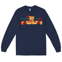 Navy valentines vibes with gifts and bear Long Sleeve Tee - AdoDesignShop