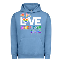 Pigment Pebble Blue All For Love And Love For All Urban Hoodie - Bettercallsaul