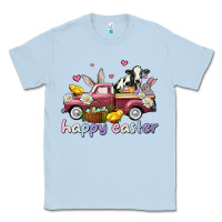 Dusty Blue happy easter trucks Classic Tee - AdoDesignShop