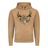 Vintage Camel boho deer skull sunflowers and gemstone Vintage Hoodie - RanaPortraitStore