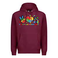 Burgundy accept love understand Premium Hoodie - LillyAllenDesigns