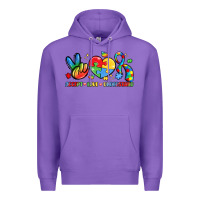 Purple accept love understand Premium Hoodie - LillyAllenDesigns