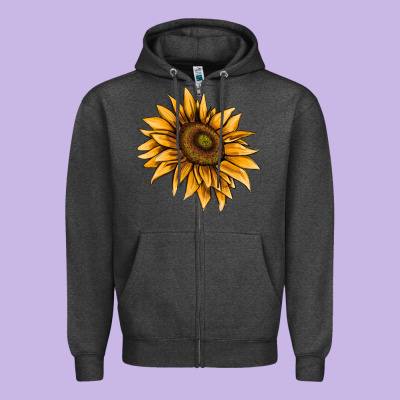 Sunflower Zipper Hoodie Designed By Adodesignshop