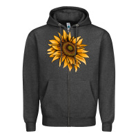 Charcoal Heather sunflower Zipper Hoodie - AdoDesignShop