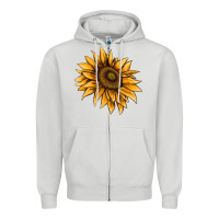 Dove Grey sunflower Zipper Hoodie - AdoDesignShop