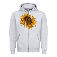 Heather Grey sunflower Zipper Hoodie - AdoDesignShop