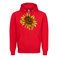 Red sunflower Zipper Hoodie - AdoDesignShop