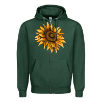 Sports Green sunflower Zipper Hoodie - AdoDesignShop