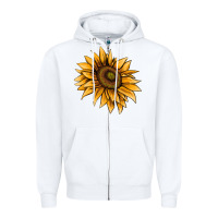 White sunflower Zipper Hoodie - AdoDesignShop