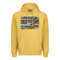 Antique Gold serape cowhide sunflower background Premium Hoodie - AdoDesignShop