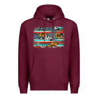 Burgundy serape cowhide sunflower background Premium Hoodie - AdoDesignShop
