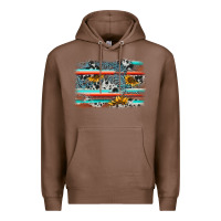 Chestnut serape cowhide sunflower background Premium Hoodie - AdoDesignShop