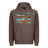 Coffee serape cowhide sunflower background Premium Hoodie - AdoDesignShop