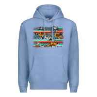 Colony Blue serape cowhide sunflower background Premium Hoodie - AdoDesignShop