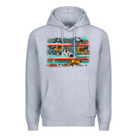 Heather Grey serape cowhide sunflower background Premium Hoodie - AdoDesignShop