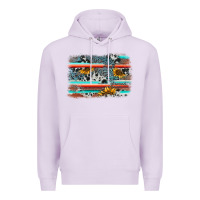 Lilac serape cowhide sunflower background Premium Hoodie - AdoDesignShop