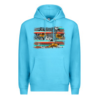 Ocean Blue serape cowhide sunflower background Premium Hoodie - AdoDesignShop