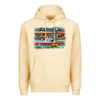 Pina Colada serape cowhide sunflower background Premium Hoodie - AdoDesignShop