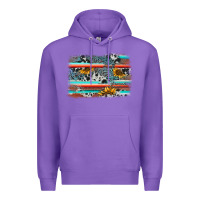 Purple serape cowhide sunflower background Premium Hoodie - AdoDesignShop