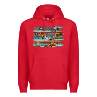 Red serape cowhide sunflower background Premium Hoodie - AdoDesignShop