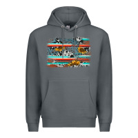 Rock serape cowhide sunflower background Premium Hoodie - AdoDesignShop