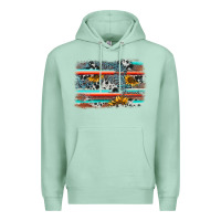 Seafoam serape cowhide sunflower background Premium Hoodie - AdoDesignShop