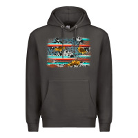 Smoke serape cowhide sunflower background Premium Hoodie - AdoDesignShop