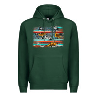 Sports Green serape cowhide sunflower background Premium Hoodie - AdoDesignShop