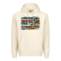Tofu serape cowhide sunflower background Premium Hoodie - AdoDesignShop