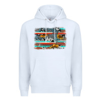 White serape cowhide sunflower background Premium Hoodie - AdoDesignShop