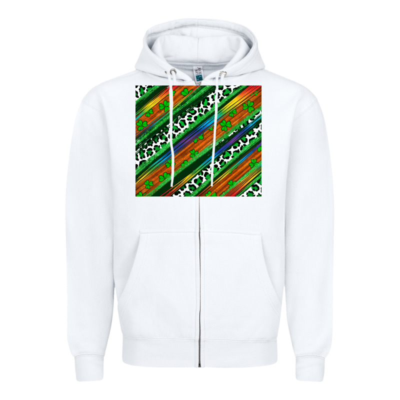 St Patricks Day Leopard Rainbow Zipper Hoodie by Artiststas | Teevron