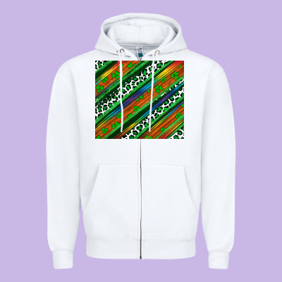 St Patricks Day Leopard Rainbow Zipper Hoodie Designed By Artiststas