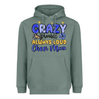 Sage crazy proud always loud cheer mom Heavyweight Hoodie - MaliasSmallBusiness