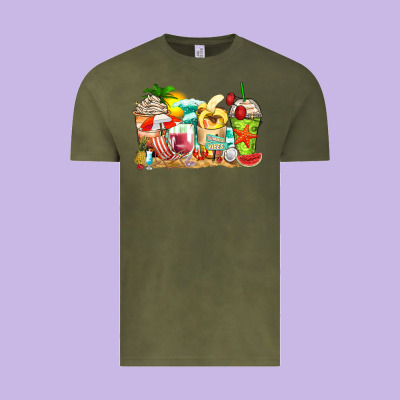 Summer Vibes Coffee Cups Vintage Tee Designed By Zillion Design Studio