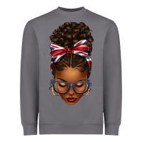 Storm union jack flag afro messy bun Heavyweight Sweatshirt - texasbilliewilder