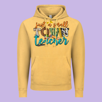 Just A Small Town Teacher Vintage Hoodie Designed By Texasbilliewilder