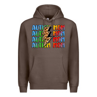 Coffee autism mom lightning bolt Premium Hoodie - LillyAllenDesigns
