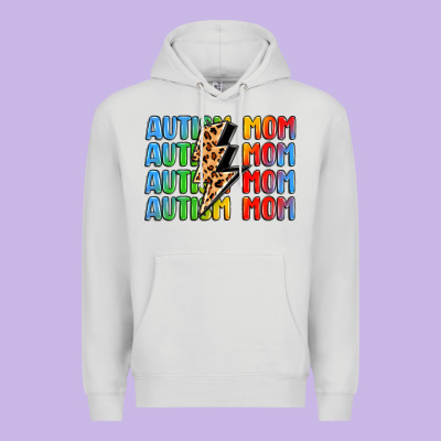 Autism Mom Lightning Bolt Premium Hoodie Designed By Lillyallendesigns