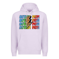 Lilac autism mom lightning bolt Premium Hoodie - LillyAllenDesigns