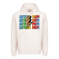 Pale Pink autism mom lightning bolt Premium Hoodie - LillyAllenDesigns