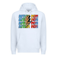 White autism mom lightning bolt Premium Hoodie - LillyAllenDesigns