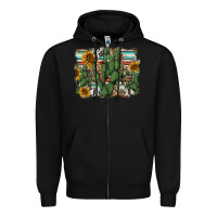 Black serape sunflowers cactus Zipper Hoodie - AdoDesignShop
