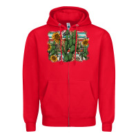 Red serape sunflowers cactus Zipper Hoodie - AdoDesignShop