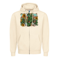 Sandshell serape sunflowers cactus Zipper Hoodie - AdoDesignShop