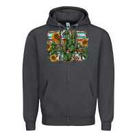 Smoke serape sunflowers cactus Zipper Hoodie - AdoDesignShop