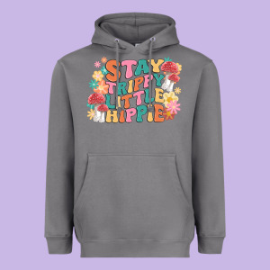 Stay Trippy Little Hippie Heavyweight Hoodie Designed By Maliassmallbusiness