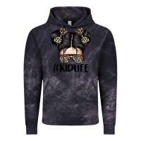 Cloud Black kid life leopard messy bun Vintage Hoodie - texasbilliewilder