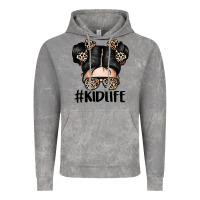 Cloud Rock kid life leopard messy bun Vintage Hoodie - texasbilliewilder