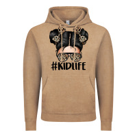 Vintage Coffee kid life leopard messy bun Vintage Hoodie - texasbilliewilder