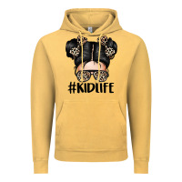 Vintage Mustard kid life leopard messy bun Vintage Hoodie - texasbilliewilder